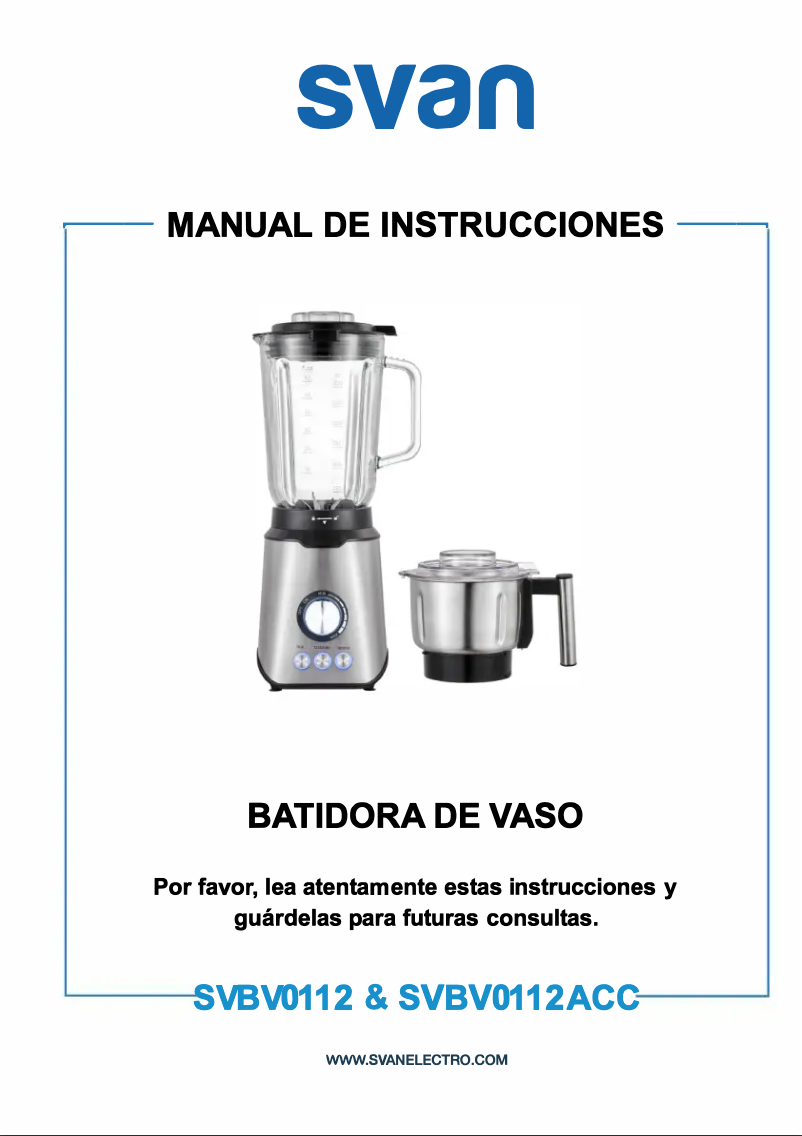 Image de la première page du manuel de l'appareil SVBV0112