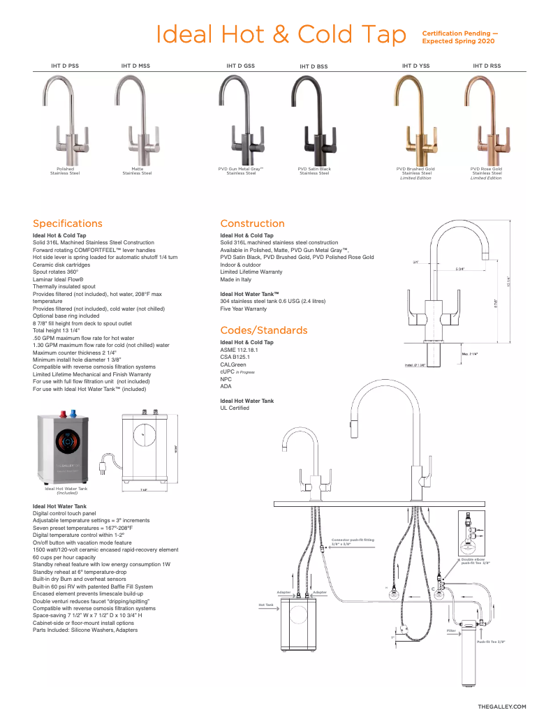 Page n°1 - Manuel utilisateur The Galley Ideal Hot & Cold Tap