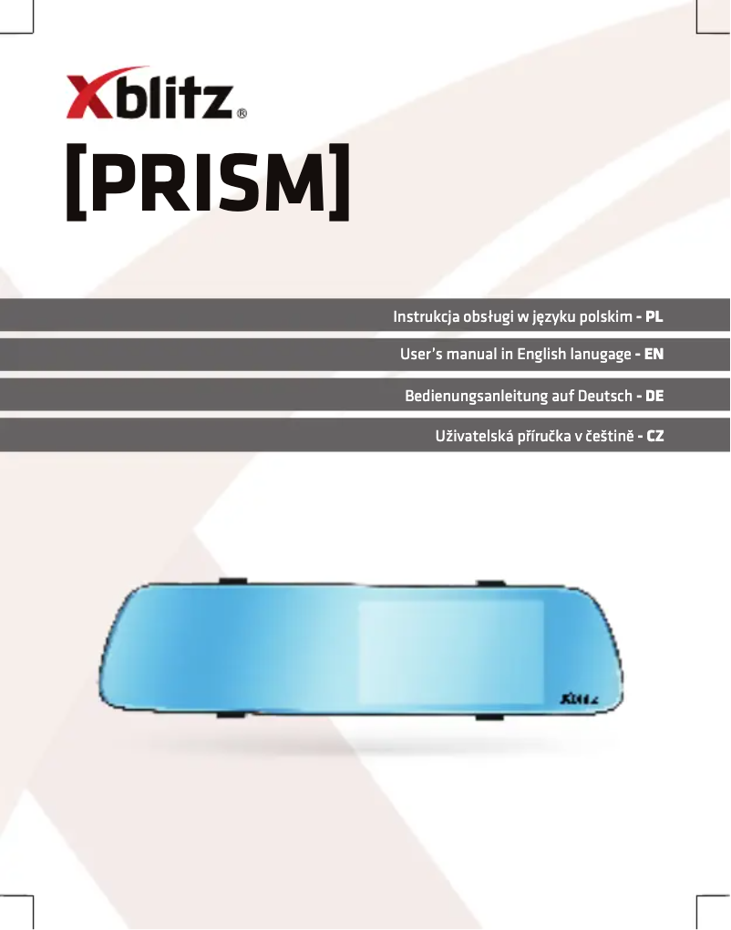 Image de la première page du manuel de l'appareil Prism