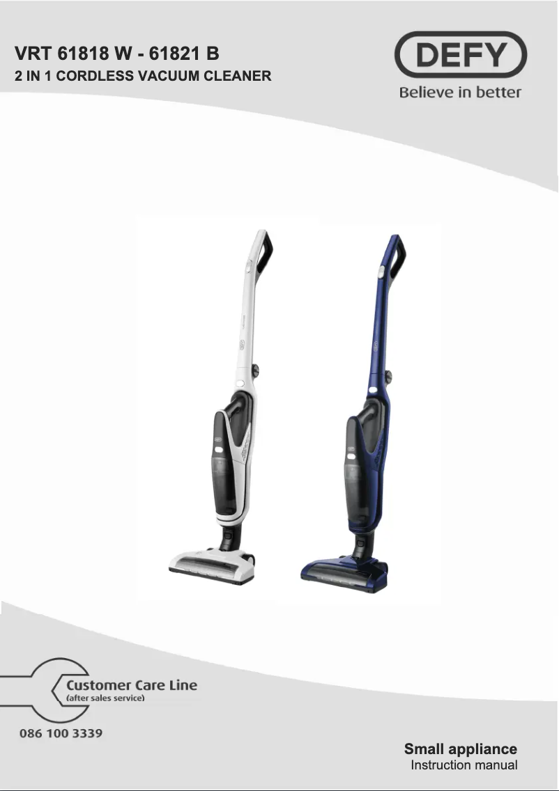 Page n°1 - Manuel utilisateur Defy VRT61818W