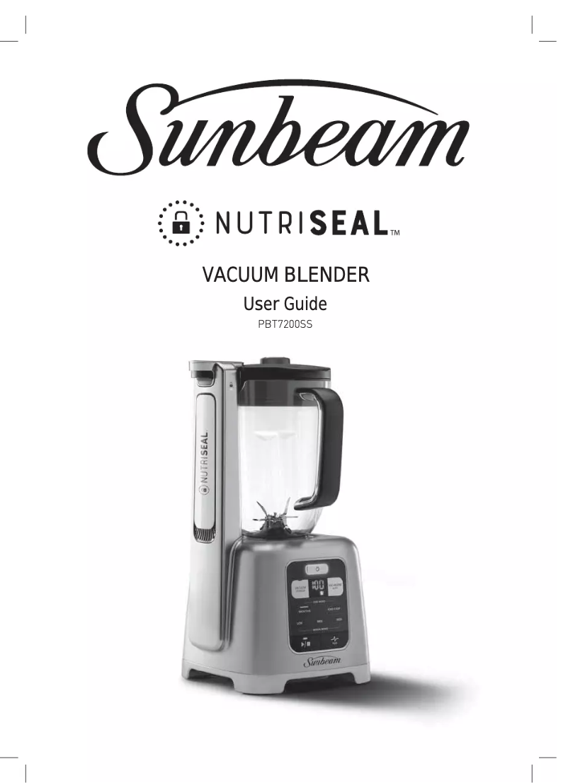 Image de la première page du manuel de l'appareil NutriSeal PBT7200SS