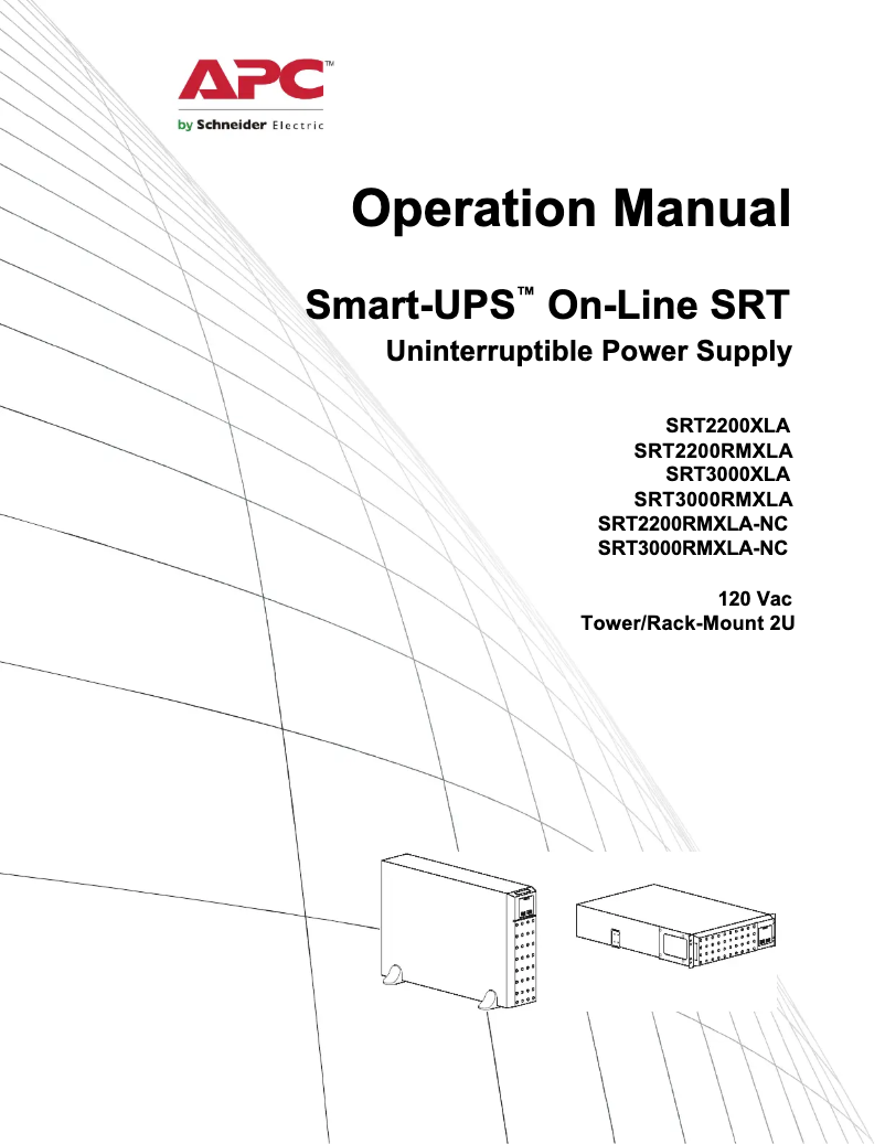 Página 1 del manual Manual de usuario APC Smart-UPS On-Line SRT3000XLA