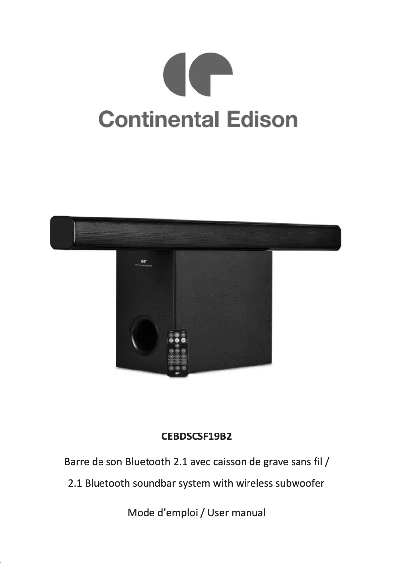 Image de la première page du manuel de l'appareil CEBDSCSF19B2