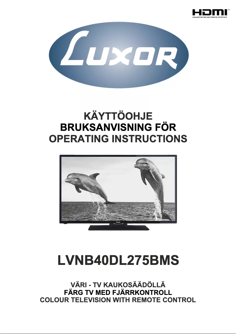Page 1 de la notice Manuel utilisateur Luxor LVNB40DL275BMS