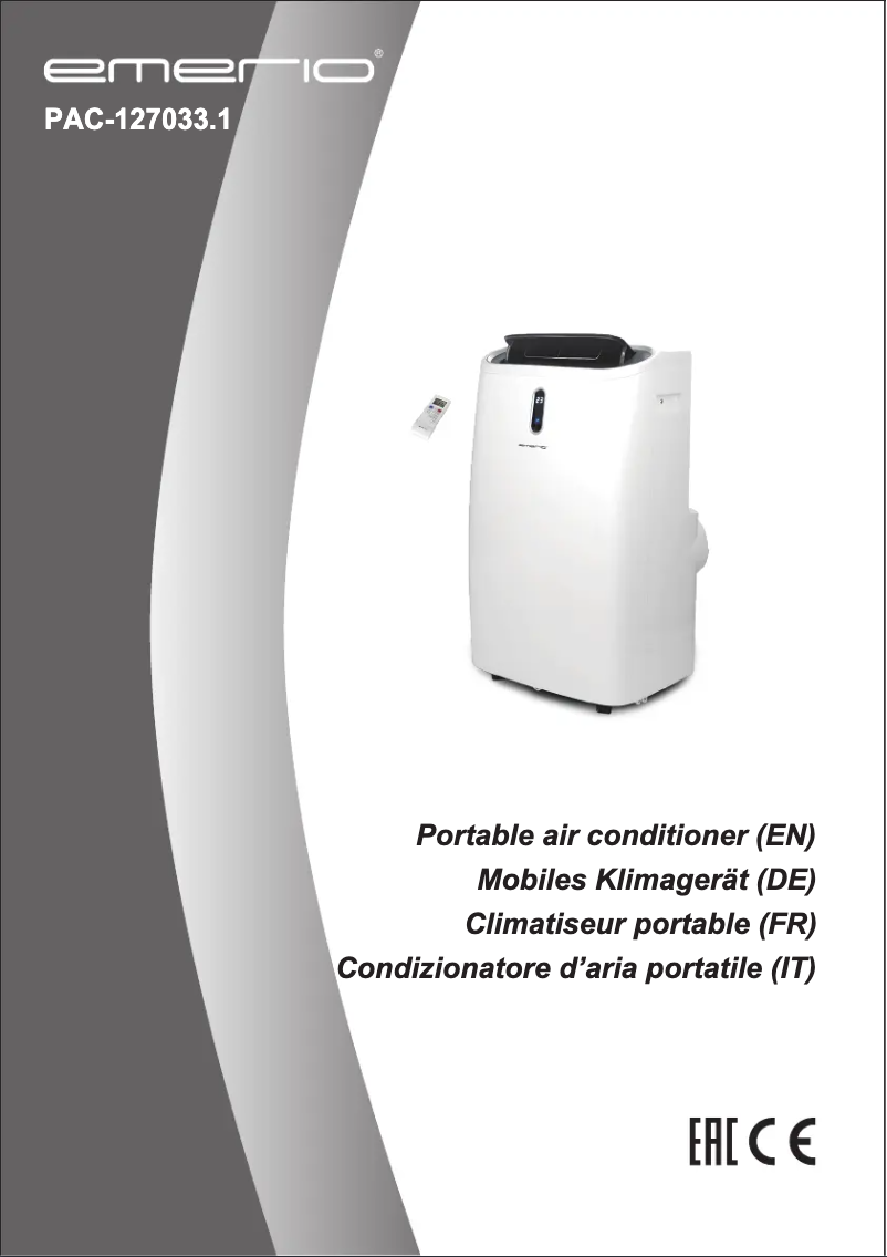 Page n°1 - Manuel utilisateur Emerio PAC-127033.1