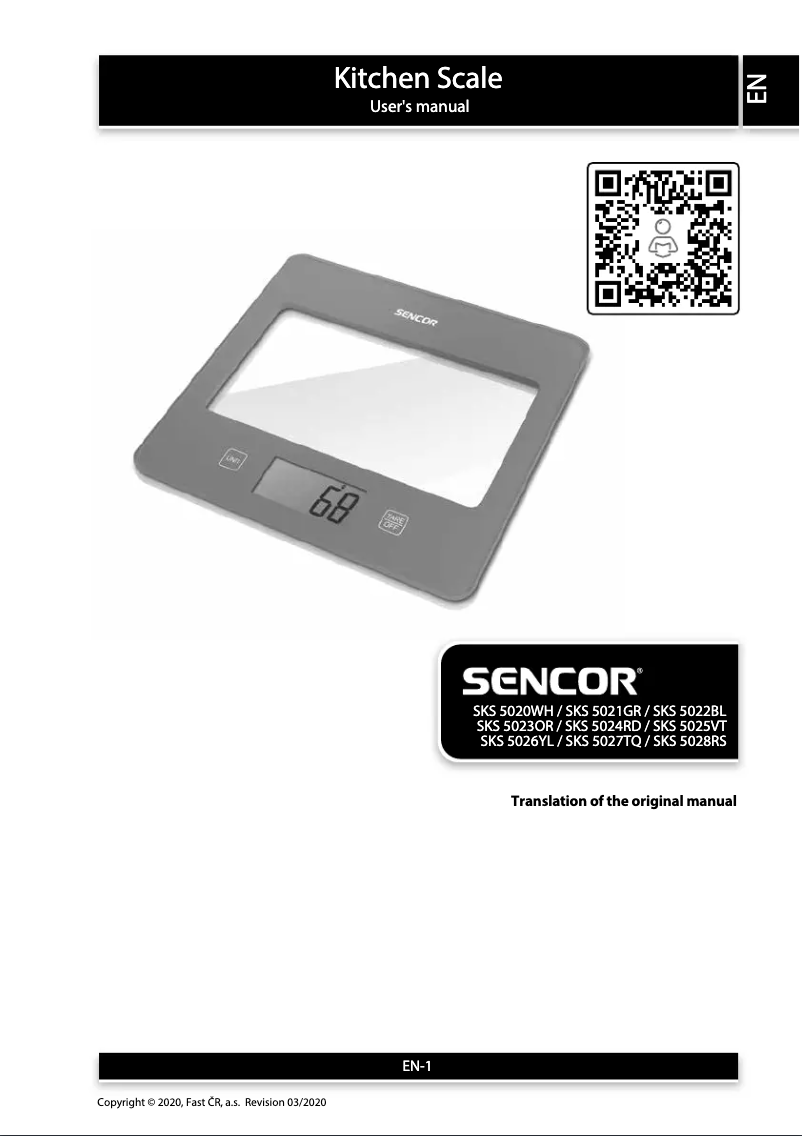 Page n°1 - Manuel utilisateur Sencor SKS 5028RS