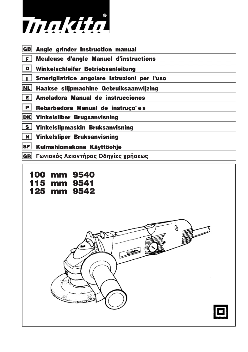 Page 1 de la notice Manuel utilisateur Makita 9540