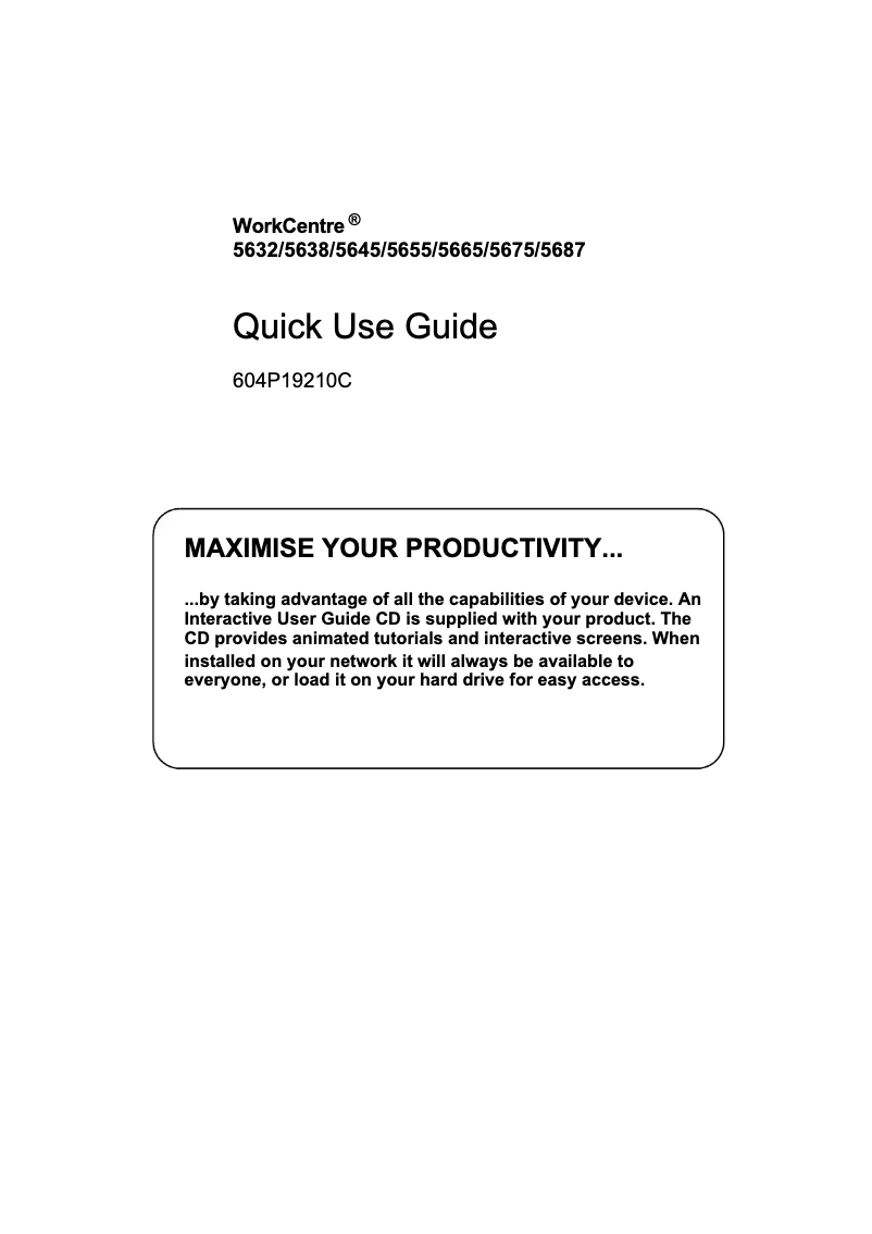 Page n°1 - Manuel utilisateur Xerox WorkCentre 5687V FN