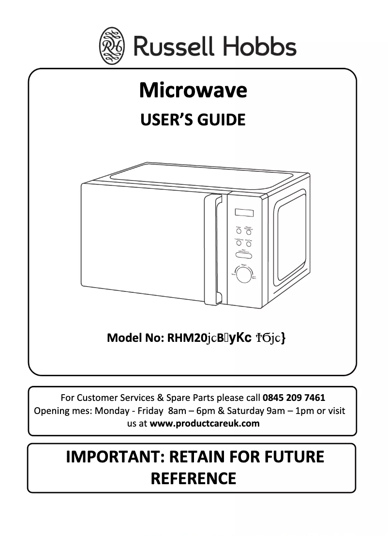 Page n°1 - Manuel utilisateur Russell Hobbs RHM2076