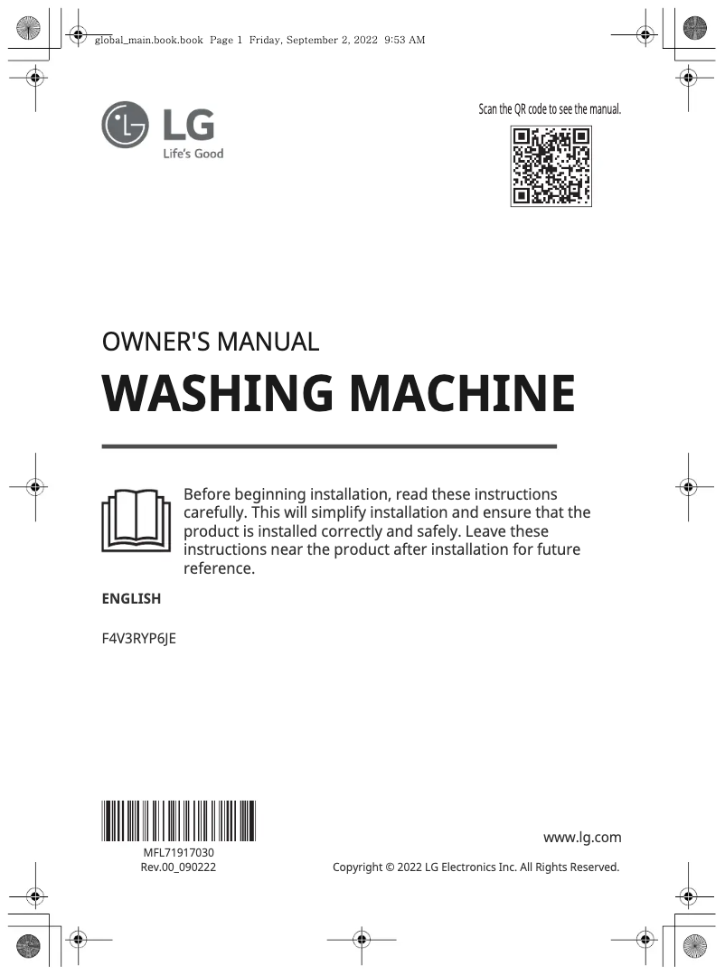 Image de la première page du manuel de l'appareil F4V3RYP6JE