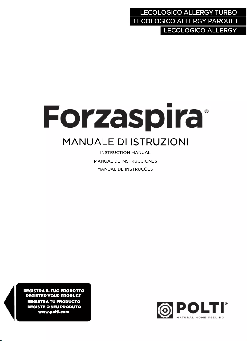 Page n°1 - Manuel utilisateur Polti Lecologico Allergy Turbo