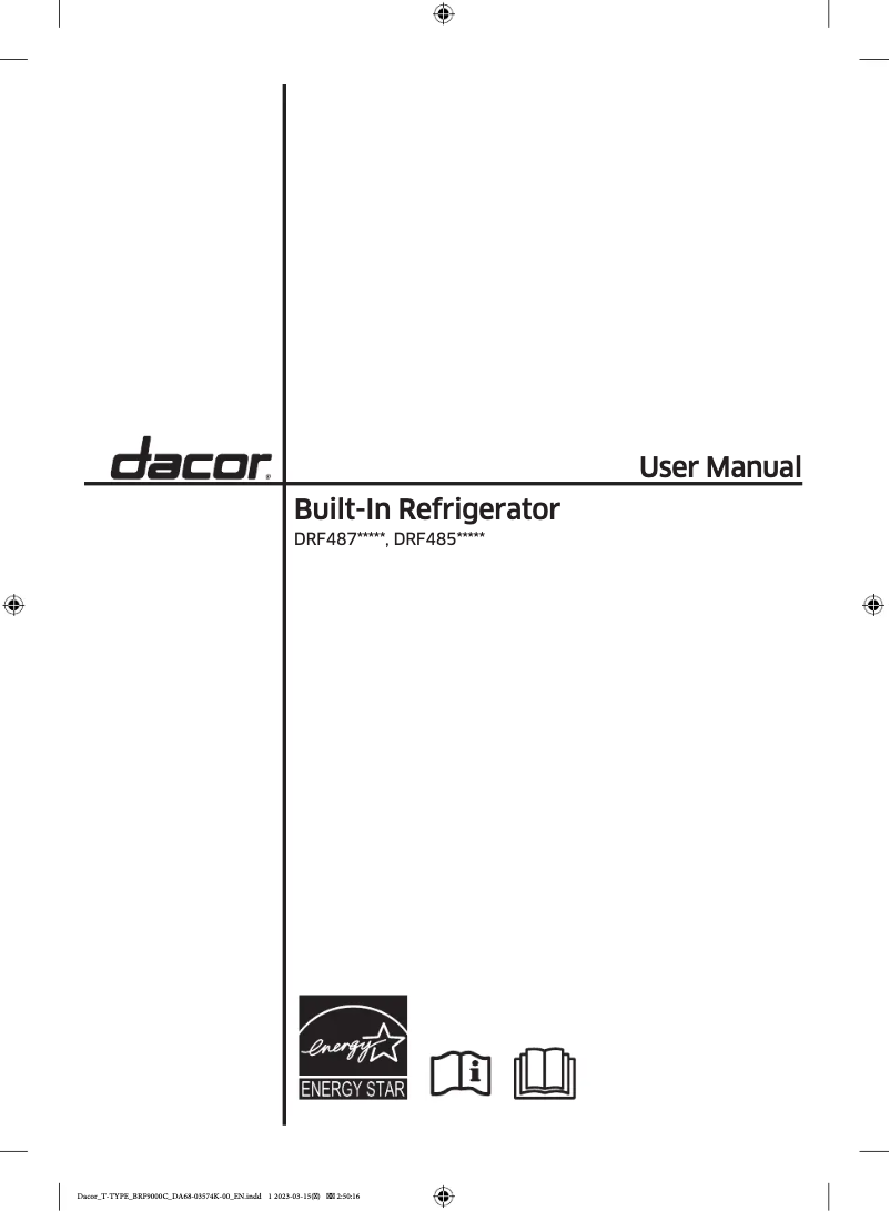 Page n°1 - Manuel utilisateur Dacor DRF487500AP
