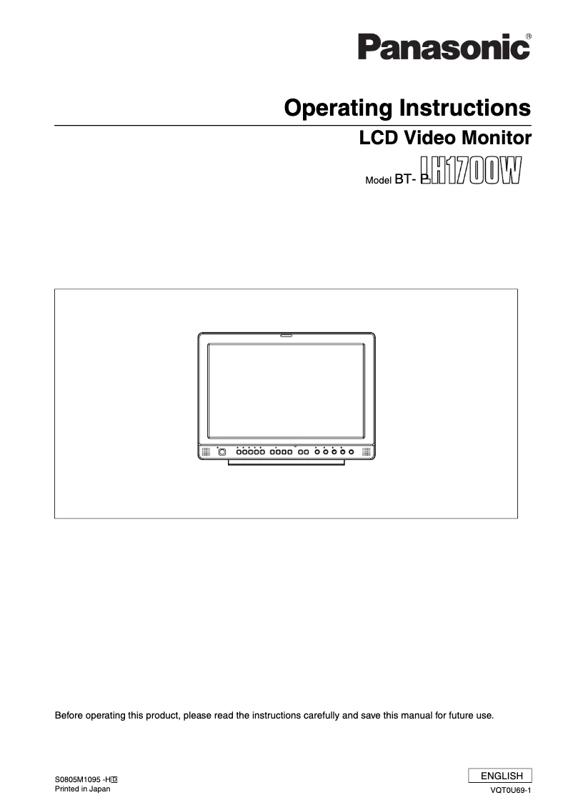 Page 1 de la notice Manuel utilisateur Panasonic BT-LH1700W