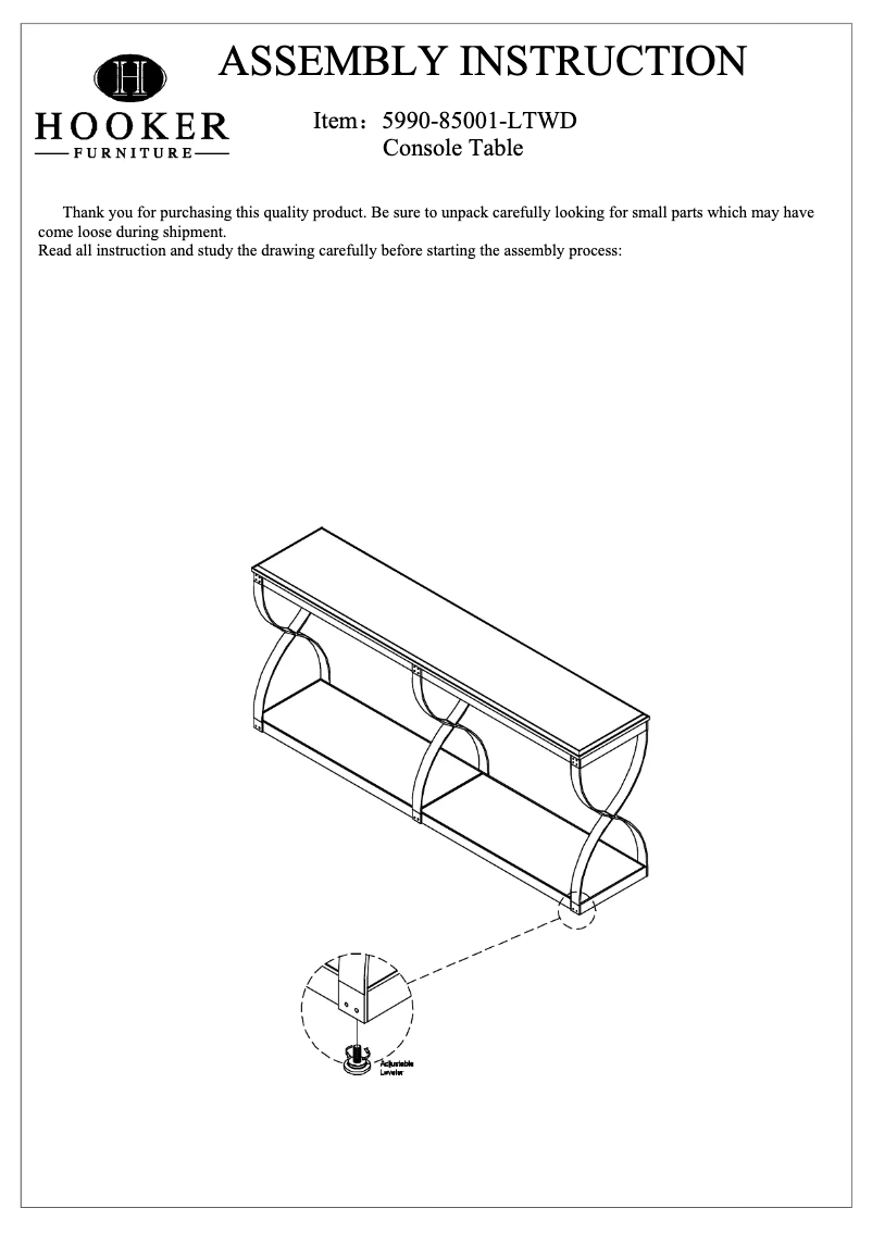 Page n°1 - Manuel utilisateur Hooker 5990-85001-LTWD