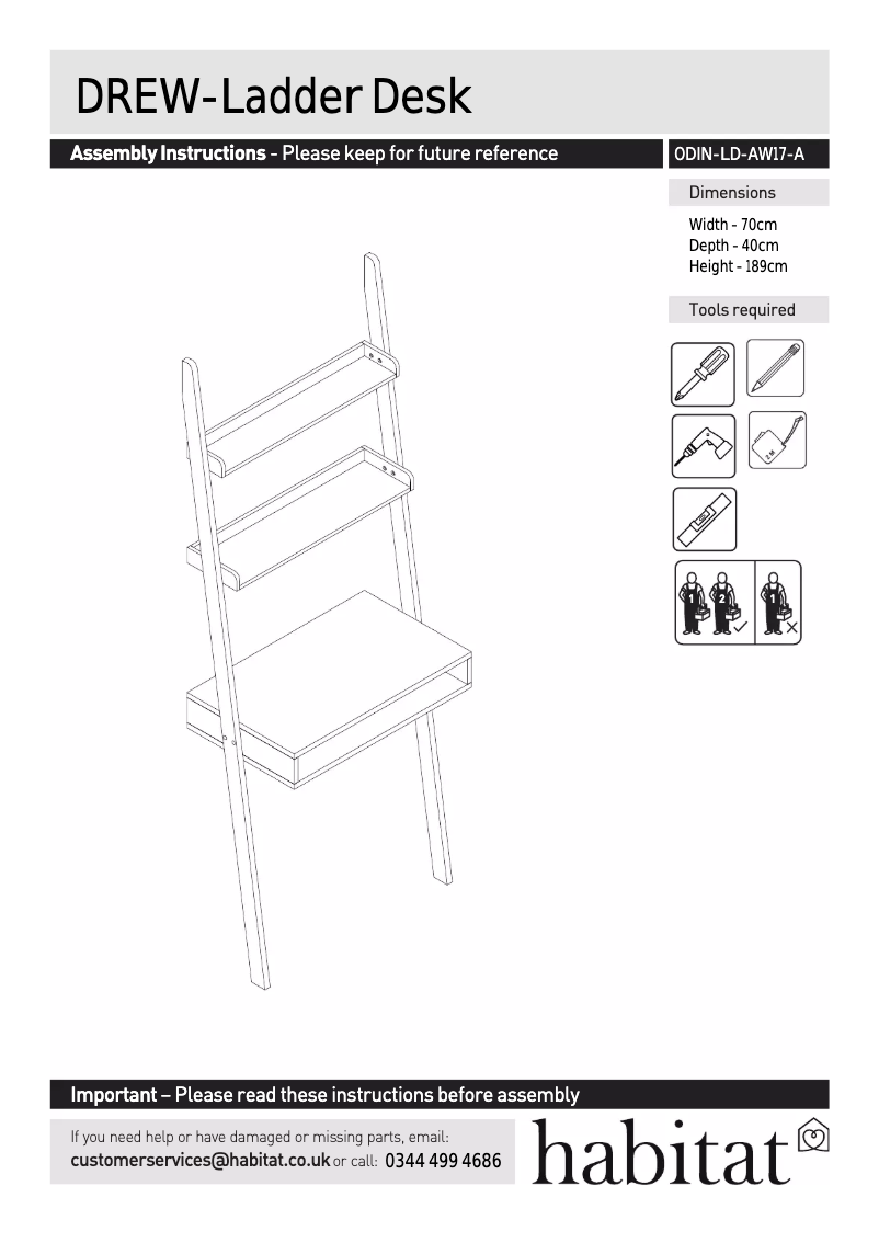 Página 1 del manual Manual de usuario Habitat Drew