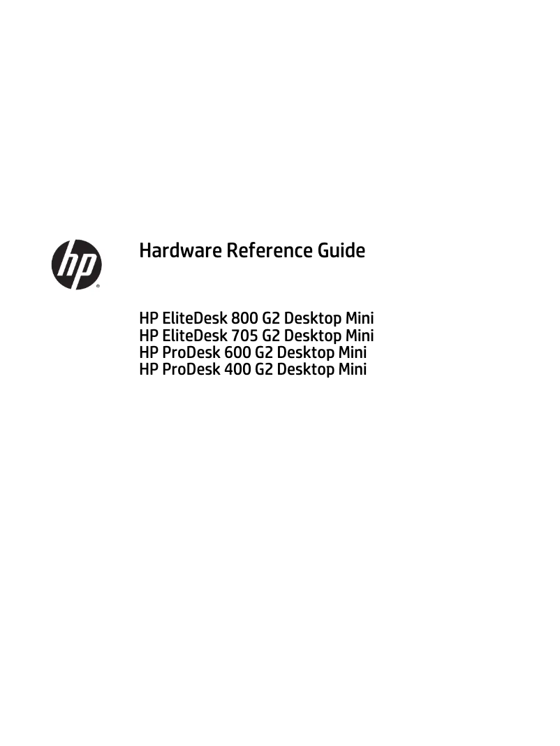 Page n°1 - Manuel utilisateur HP ProDesk 400 G2 Mini