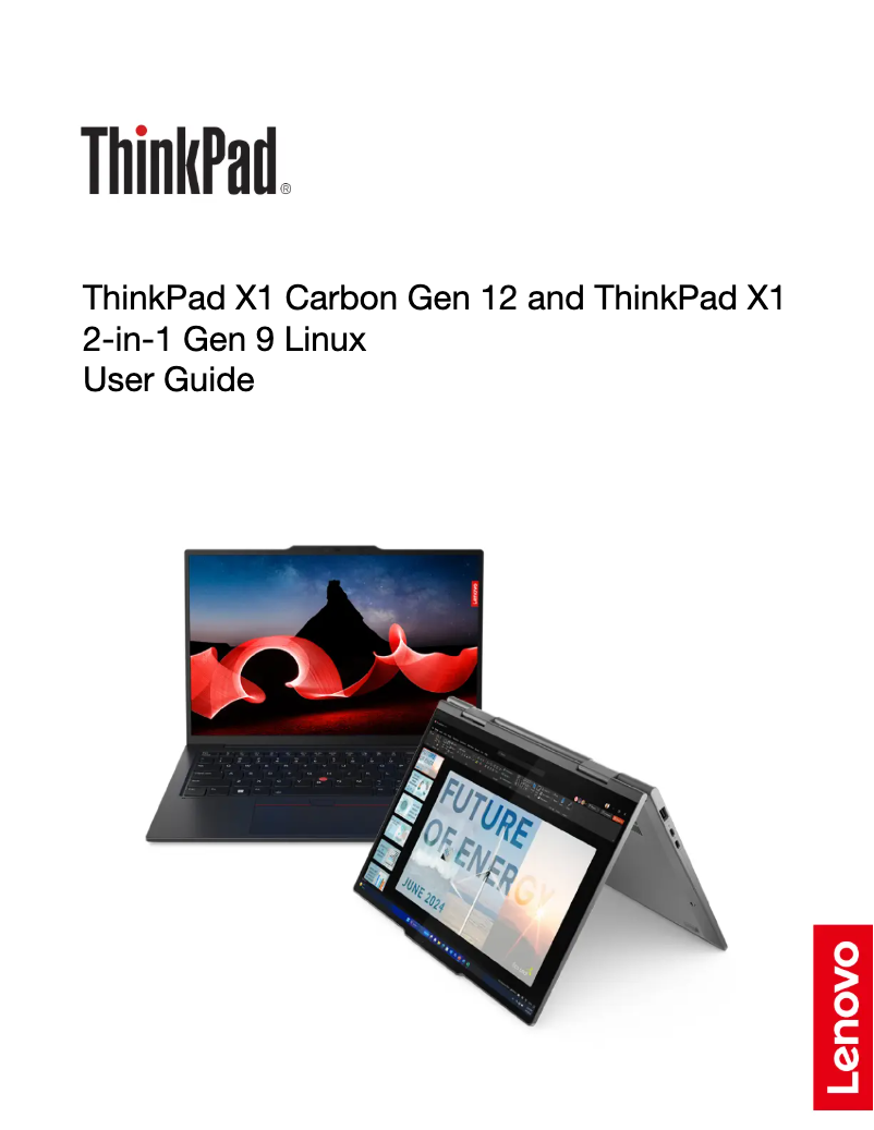 Page n°1 - Manuel utilisateur Lenovo ThinkPad X1 Carbon Gen 12 Linux