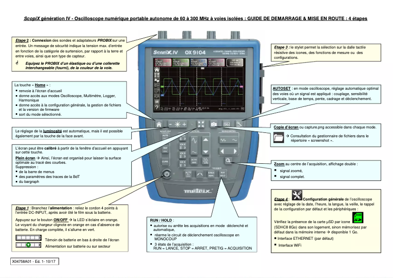Página 1 del manual Guía de inicio rápido Metrix OX 9302