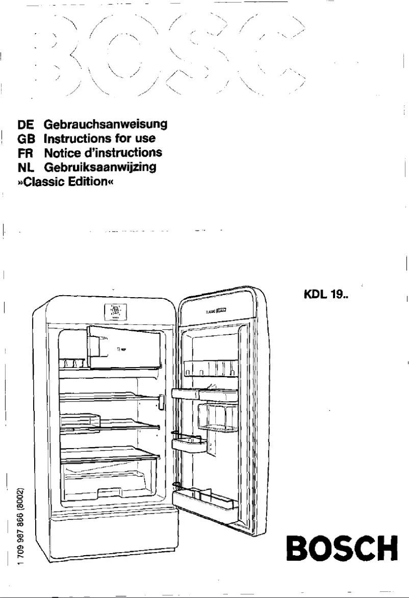 Page 1 de la notice Manuel utilisateur Bosch KDL19456