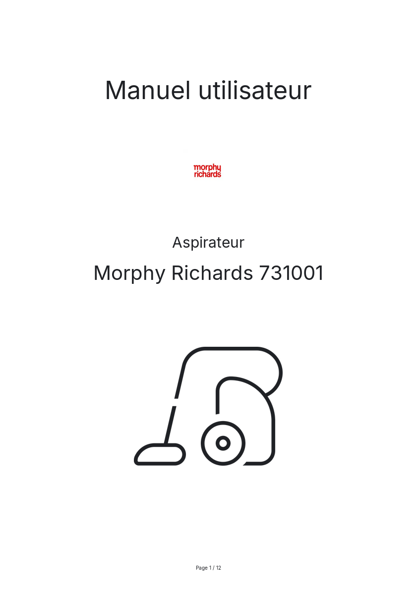 Image de la première page du manuel de l'appareil 731001