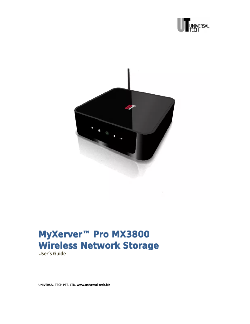 Page n°1 - Manuel utilisateur Universal-Tech MyXerver Pro MX3800