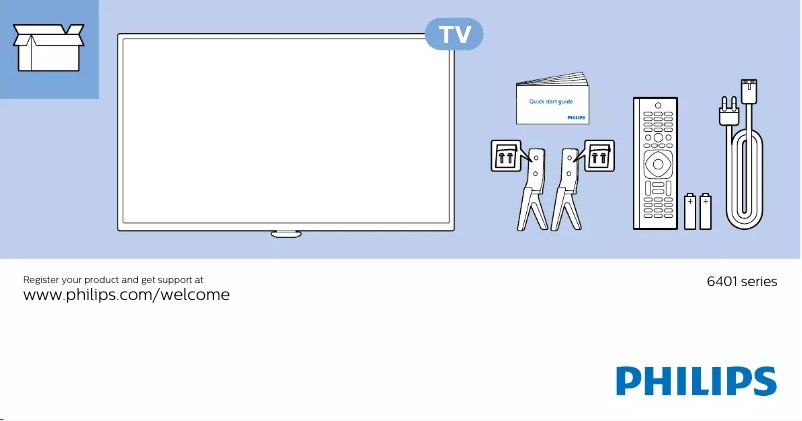 Page 1 de la notice Guide de démarrage rapide Philips 6000 series 43PUT6401