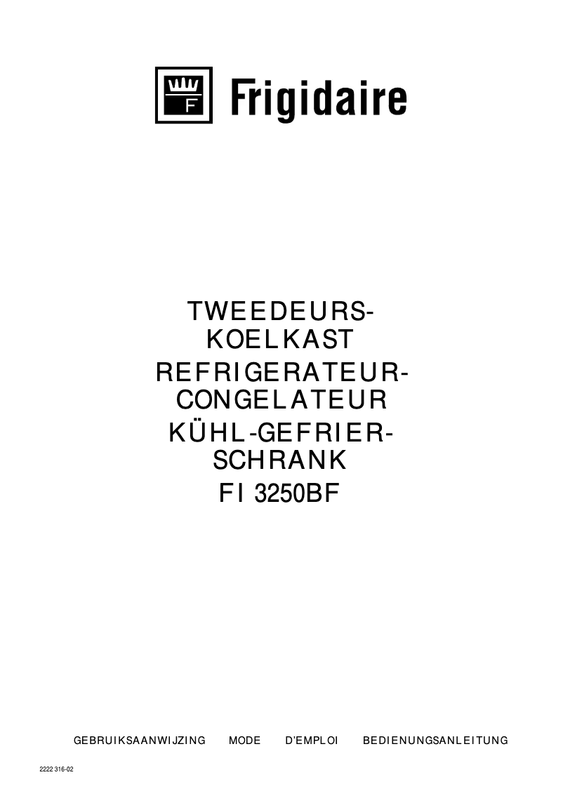 Image de la première page du manuel de l'appareil FI 3250BF