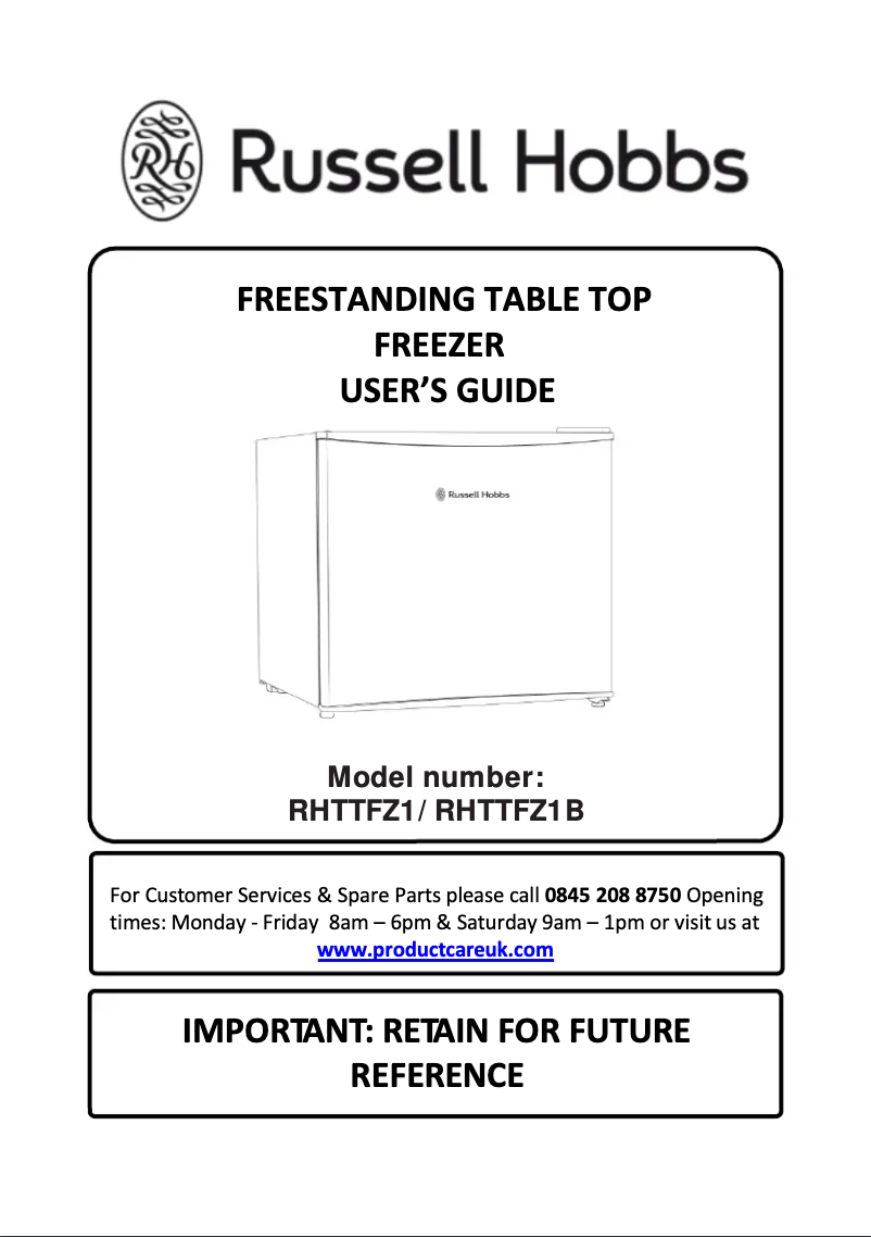 Image de la première page du manuel de l'appareil RHTTFZ1