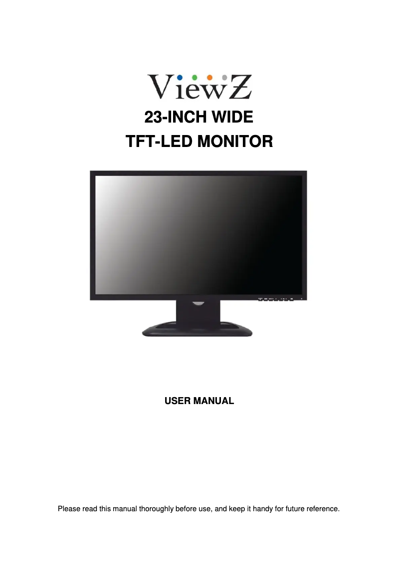 Page 1 de la notice Manuel utilisateur ViewZ Premium VZ-23LED-E