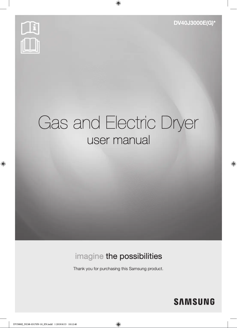 Page 1 de la notice Guide d'installation Samsung DV40J3000G