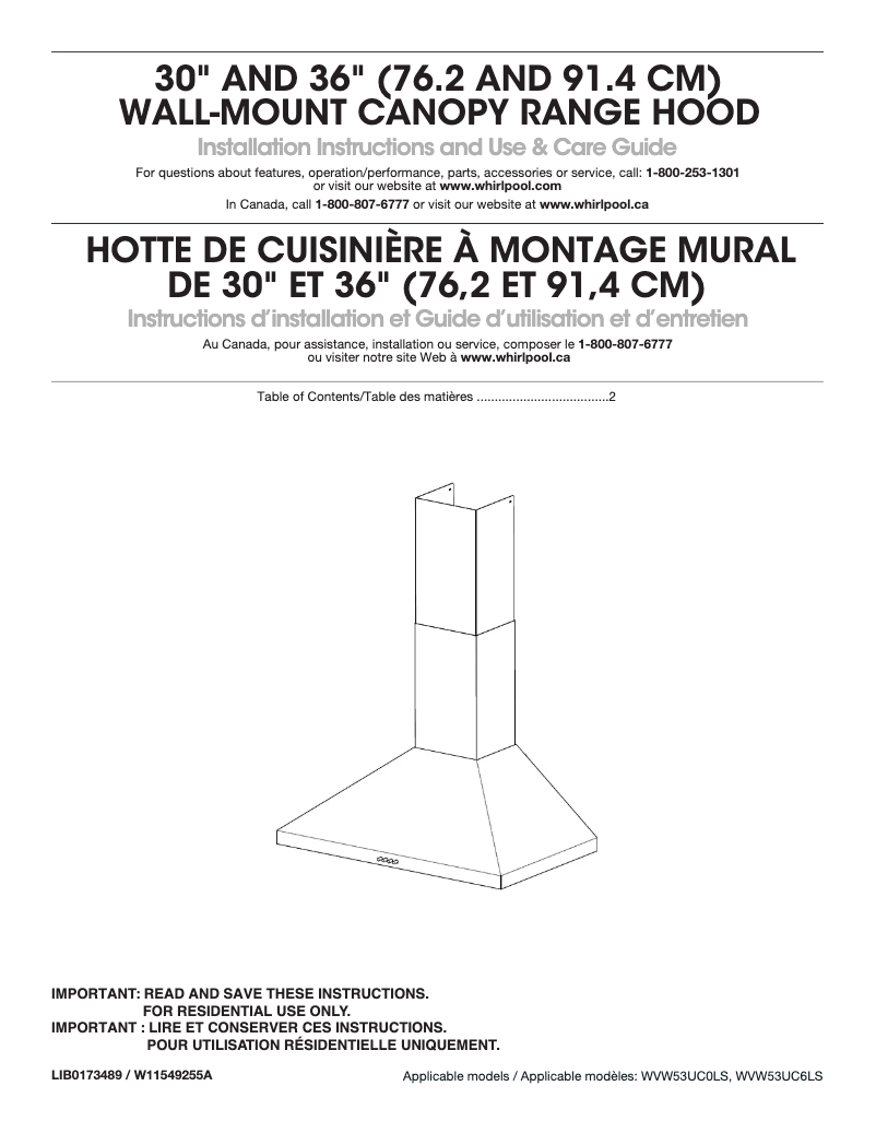 Page n°1 - Manuel utilisateur JennAir WVW53UC6LS