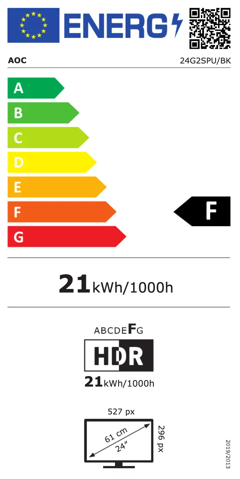 Page n°1 - Label énergétique AOC 24G2SPU
