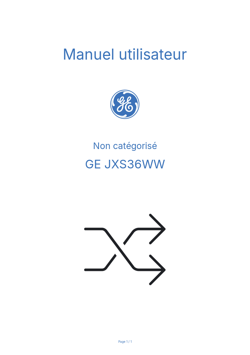 Image de la première page du manuel de l'appareil JXS36WW
