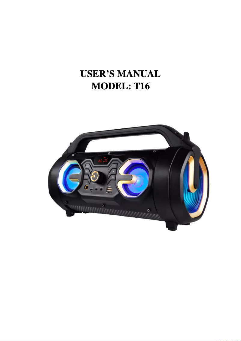 Page 1 de la notice Manuel utilisateur Boytone BT-16S