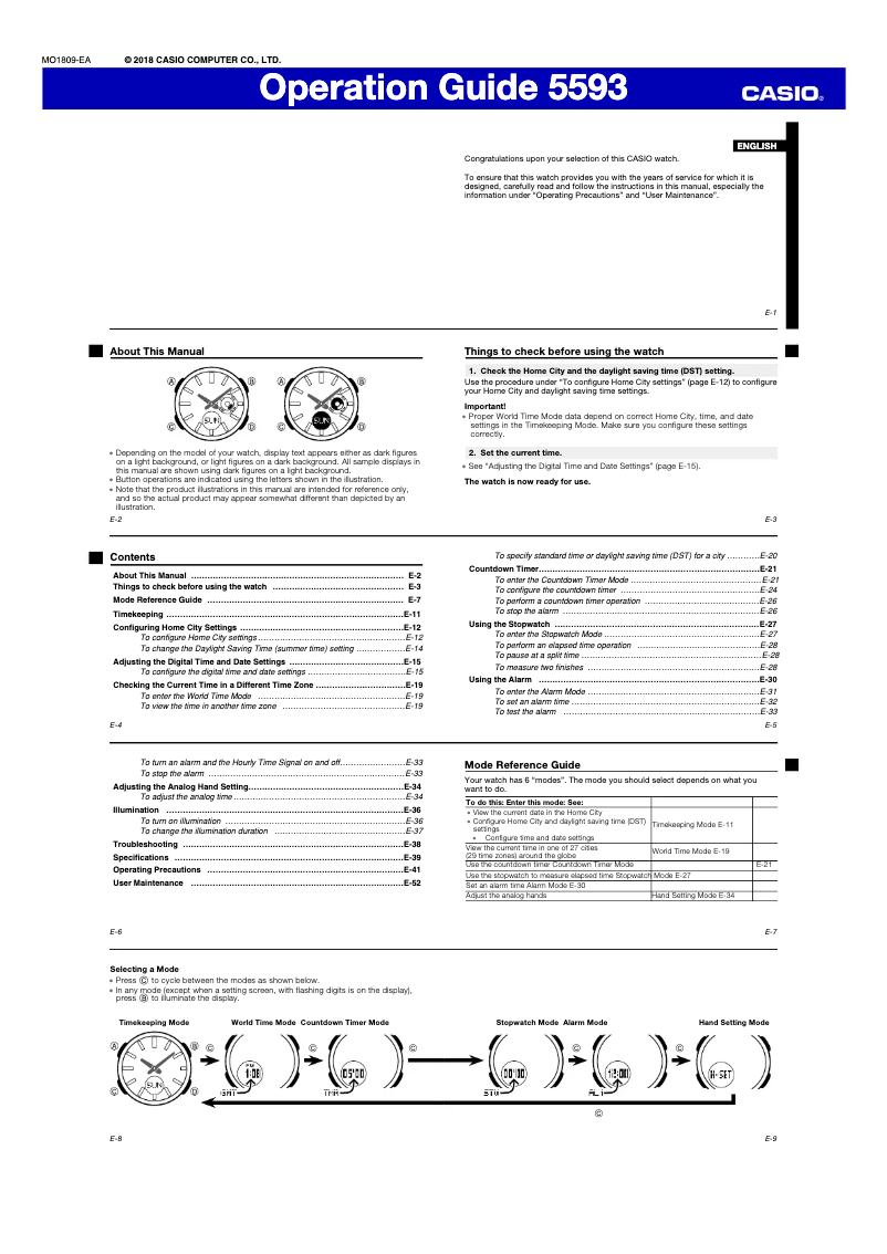 Page 1 de la notice Manuel utilisateur Casio Baby-G BGA-255-7AER