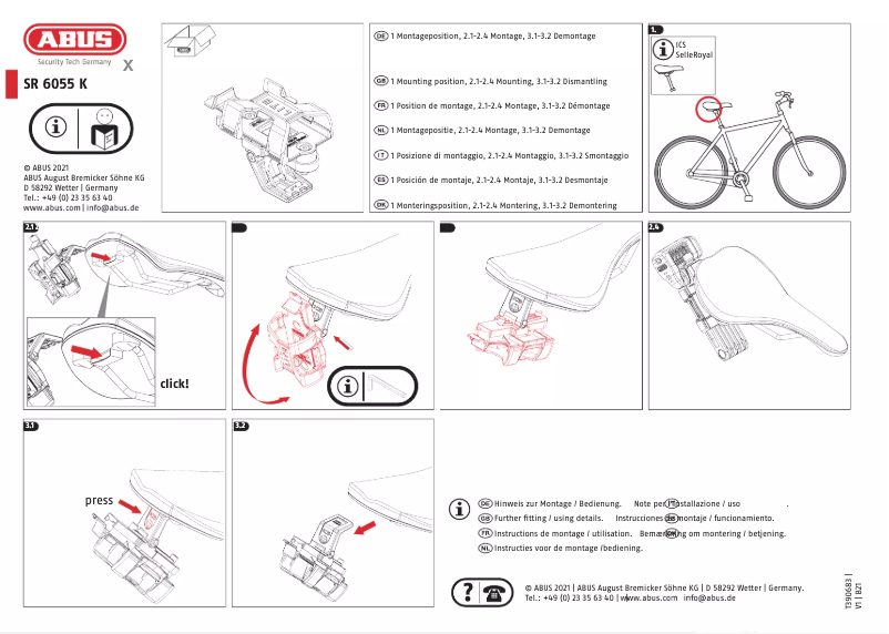 Page 1 de la notice Manuel utilisateur Abus SH 6055 K