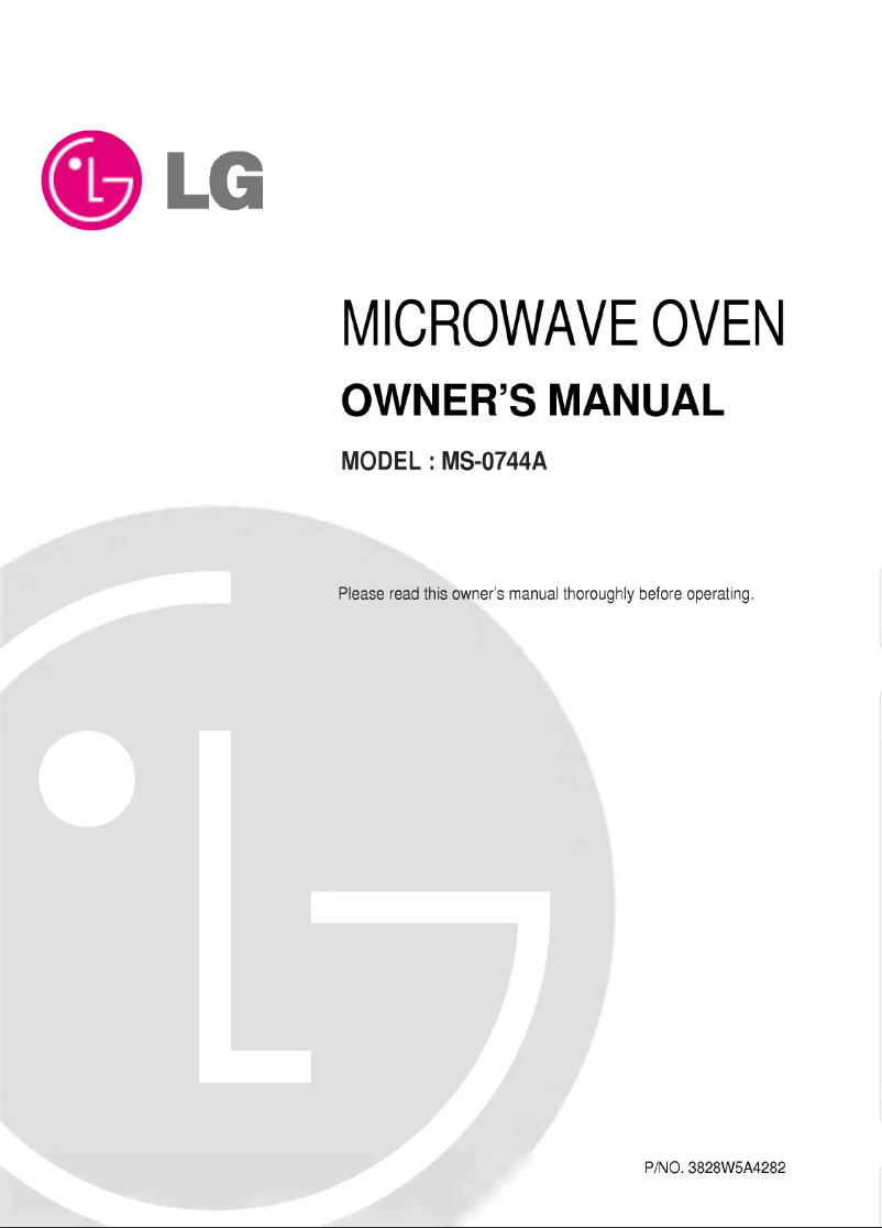 Page 1 de la notice Manuel utilisateur LG MS0744A