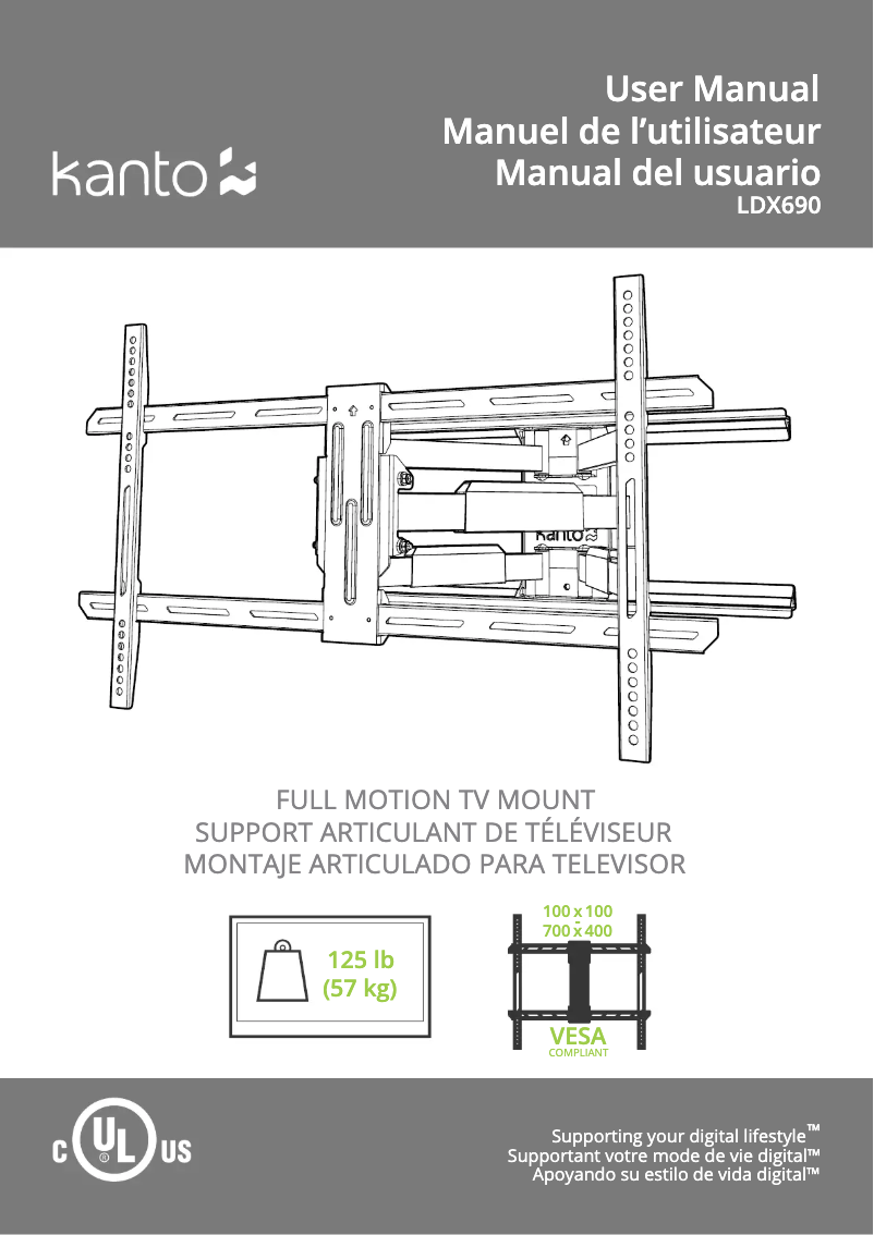 Page 1 de la notice Manuel utilisateur Kanto LDX690