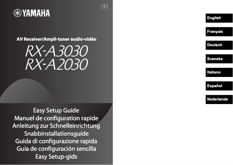 Image de la première page du manuel de l'appareil RX-A2030