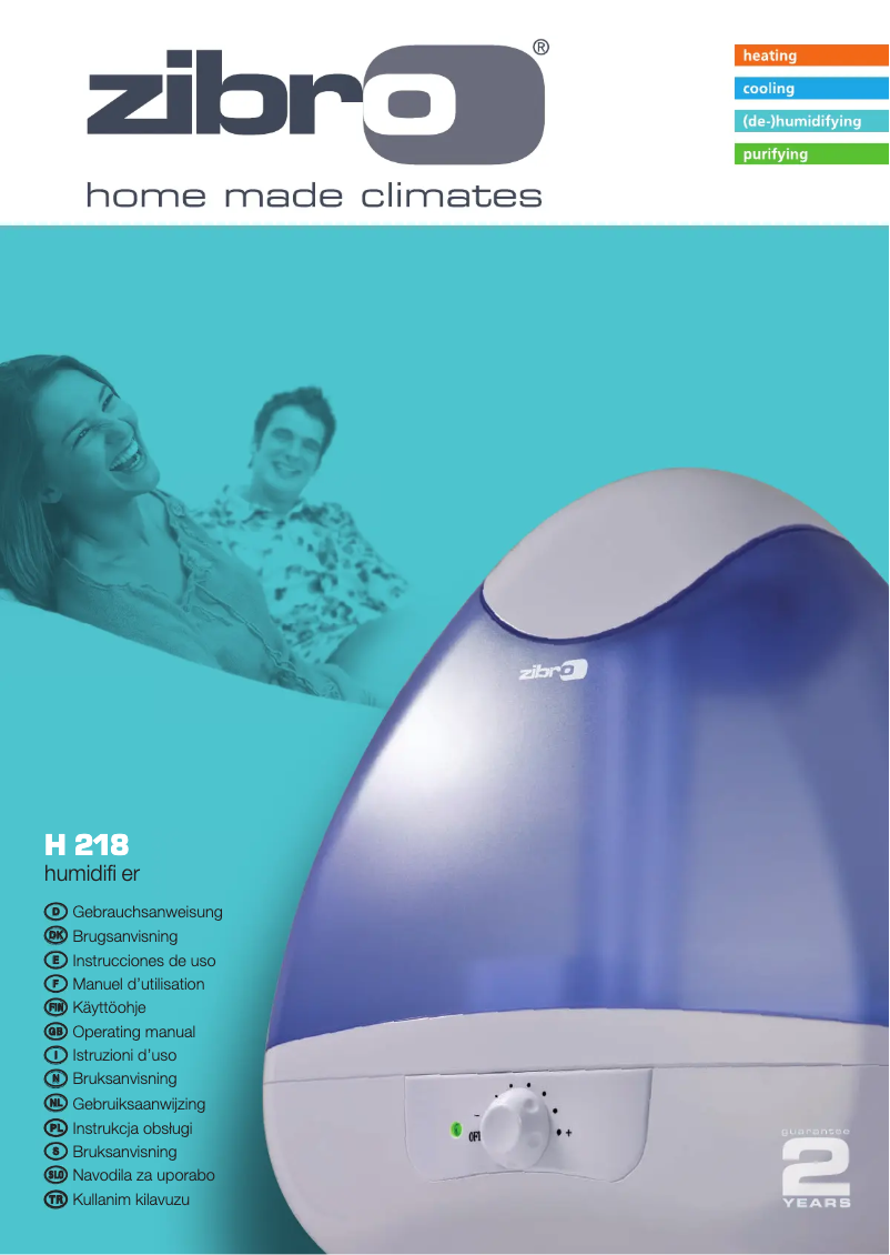 Page 1 de la notice Manuel utilisateur Zibro H 218