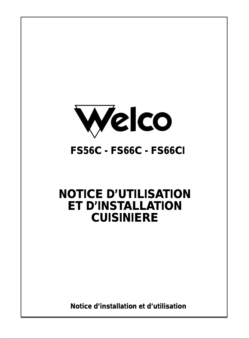 Page 1 de la notice Manuel utilisateur Welco FS66CI