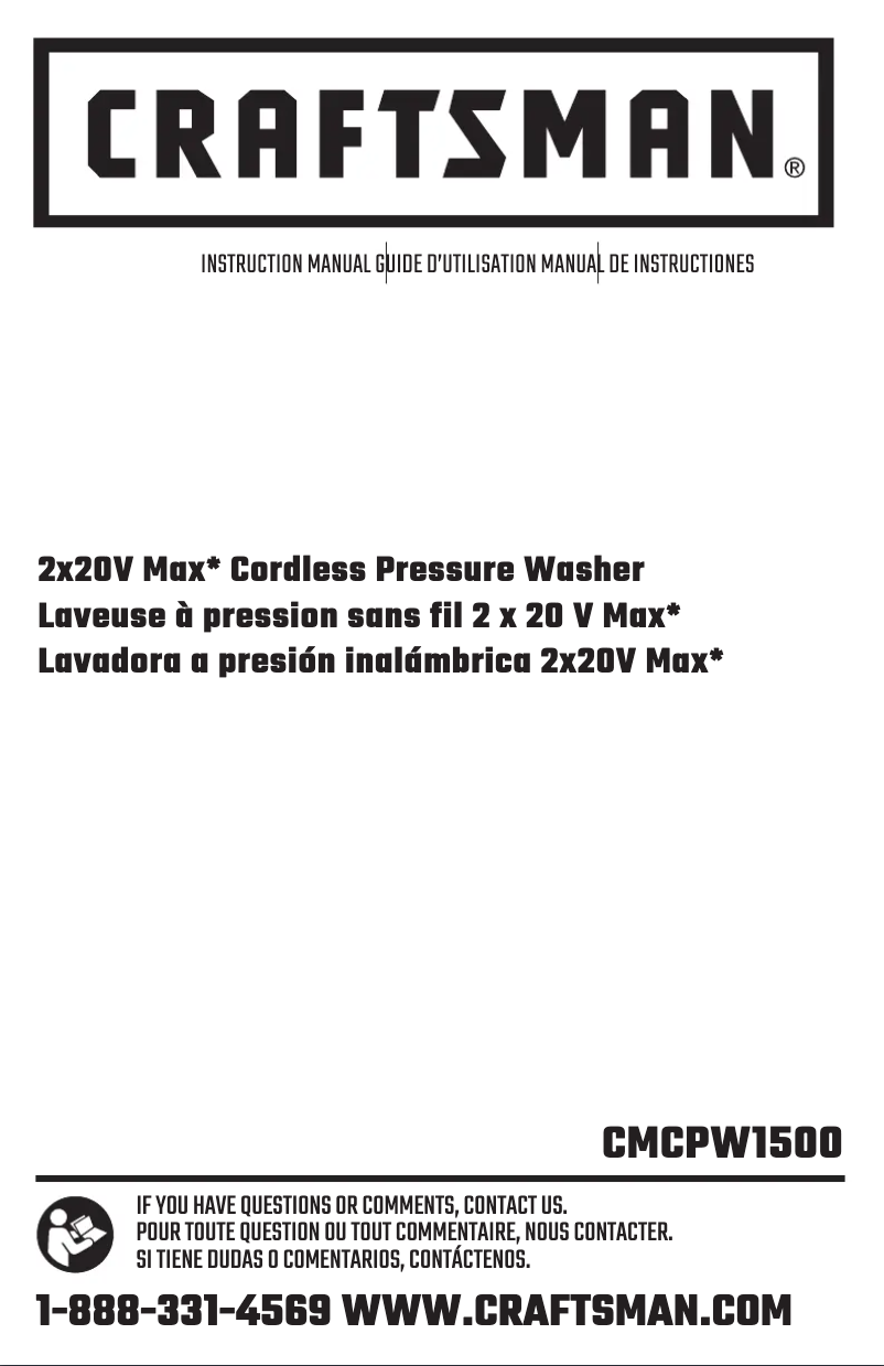 Page 1 de la notice Manuel utilisateur Craftsman CMCPW1500