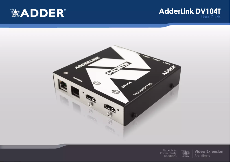 Page 1 de la notice Manuel utilisateur Adder ADDERLink DV104T