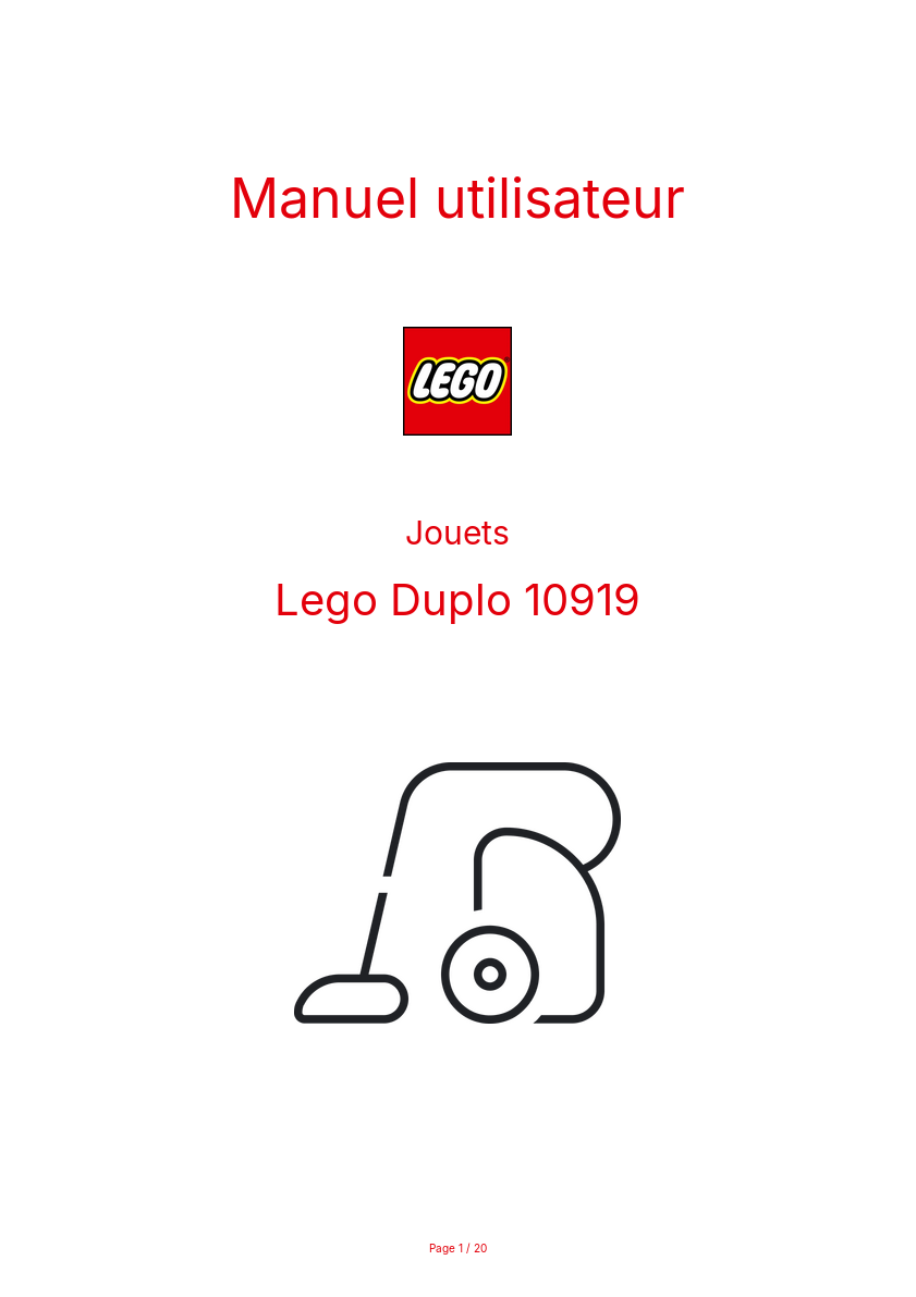 Image de la première page du manuel de l'appareil Duplo 10919