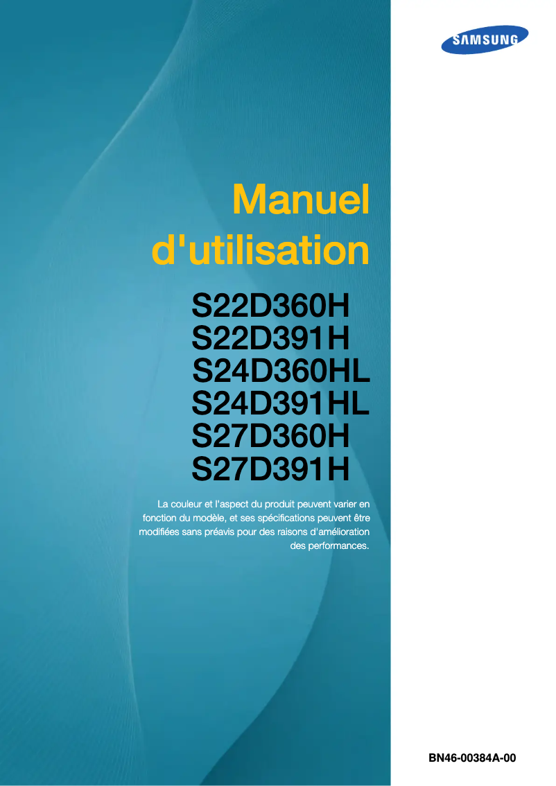 Image de la première page du manuel de l'appareil SyncMaster S24D391HL
