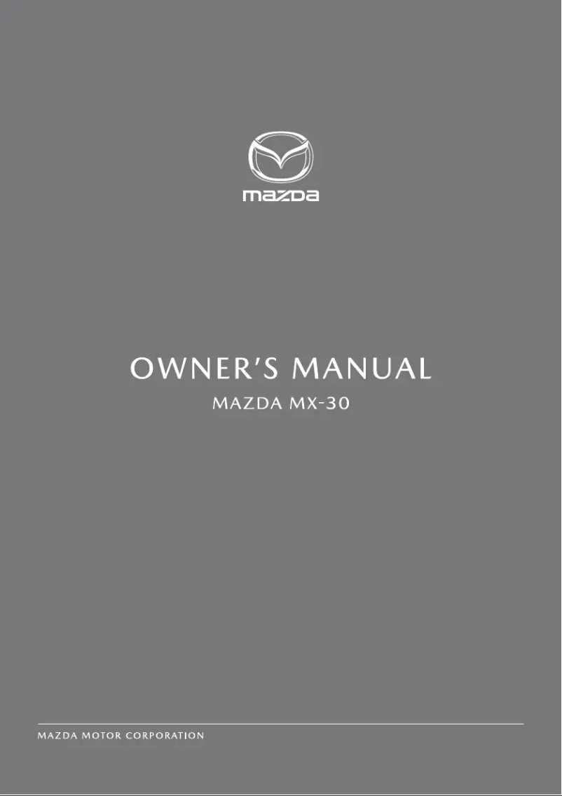 Image de la première page du manuel de l'appareil MX-30 (2021)