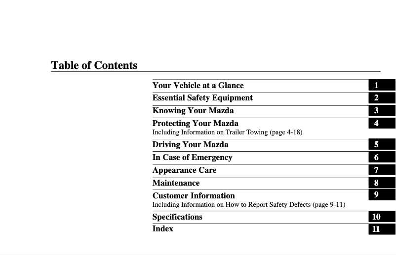 Page 1 de la notice Manuel utilisateur Mazda B2300 (2001)