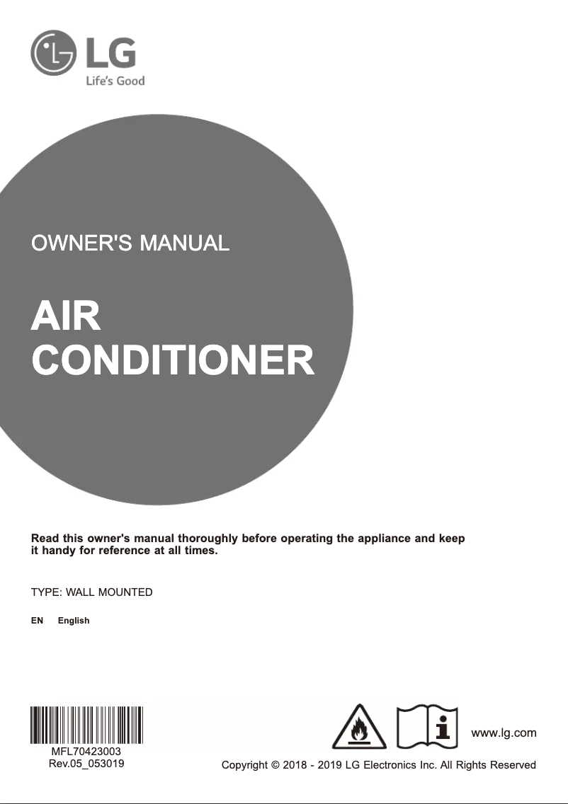 Page 1 of the manual User Manual LG LSUQ12FNZD
