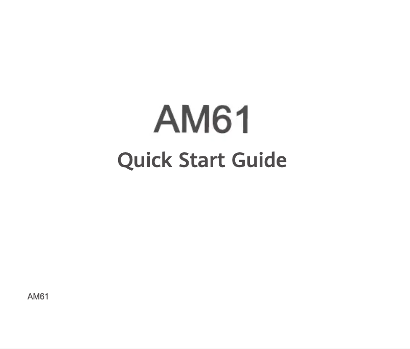 Page 1 de la notice Manuel utilisateur Huawei AM61