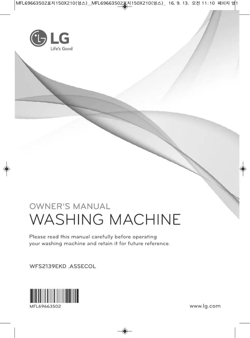 Image de la première page du manuel de l'appareil WFS2139EKD